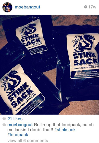 Instagram Review: Rollin up that loudpack, catch me lackin I doubt that!! #stinksack #loudpack